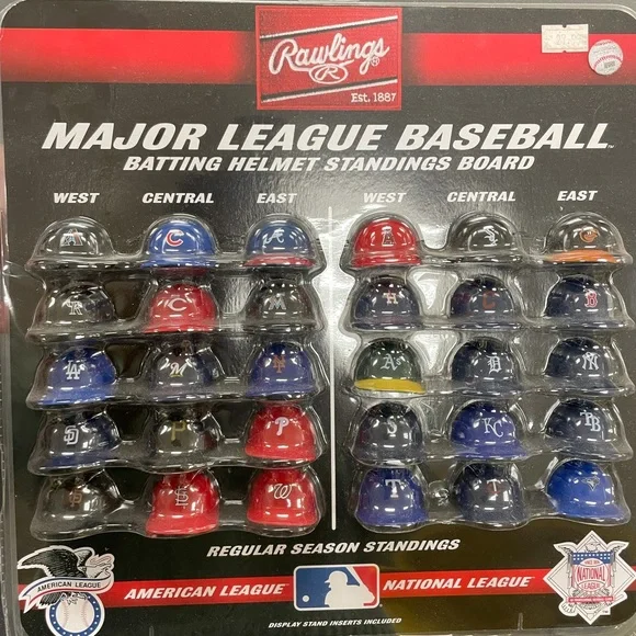 スポーツ MAJOR LEAGUE HELMET STANDING BOARD rawlings-mlb-mini-helmet-
